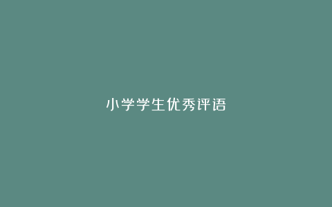 小学学生优秀评语