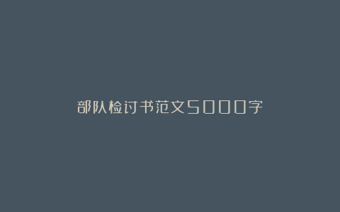 部队检讨书范文5000字