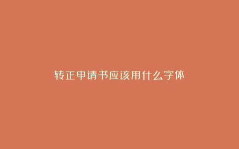 转正申请书应该用什么字体