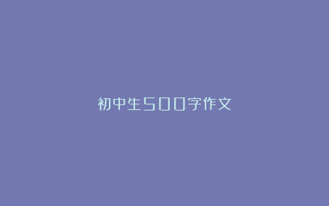 初中生500字作文