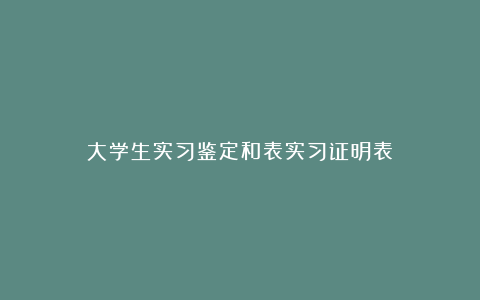 大学生实习鉴定和表实习证明表