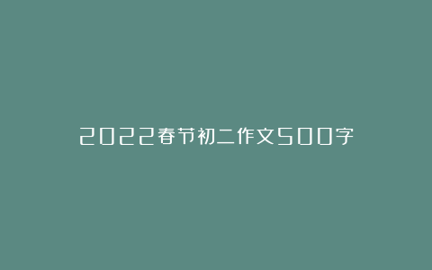 2022春节初二作文500字