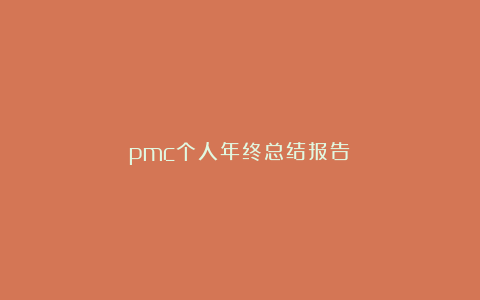 pmc个人年终总结报告