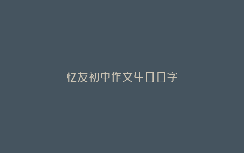 忆友初中作文400字