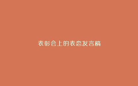 表彰会上的表态发言稿