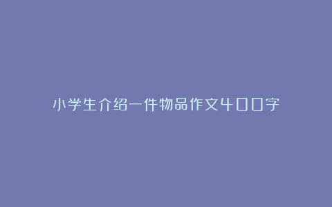 小学生介绍一件物品作文400字