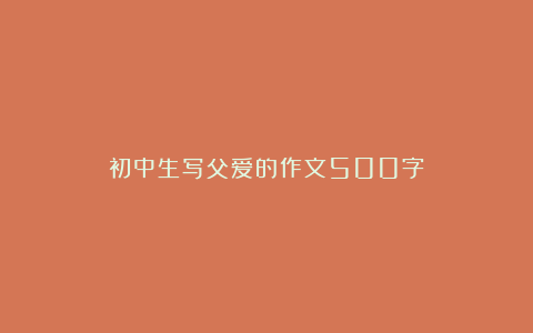 初中生写父爱的作文500字