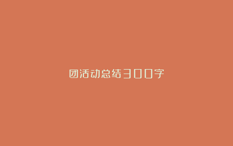 团活动总结300字