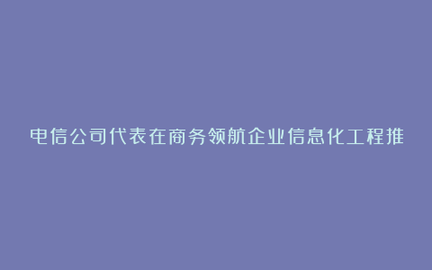 电信公司代表在商务领航企业信息化工程推进会议上的演讲稿