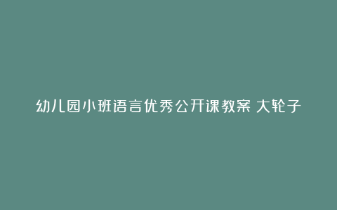 幼儿园小班语言优秀公开课教案《大轮子》含反思