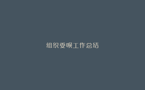 组织委员工作总结