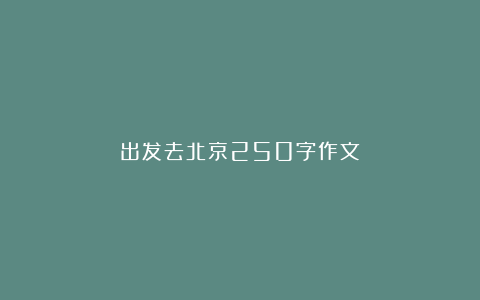 出发去北京250字作文