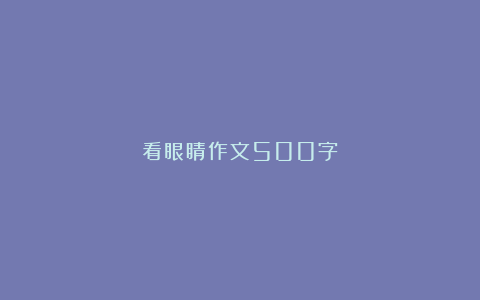 看眼睛作文500字