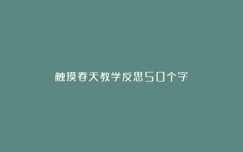 触摸春天教学反思50个字