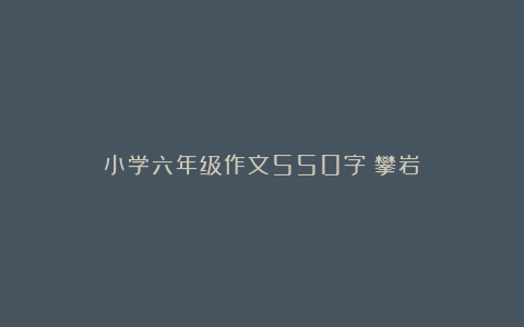 小学六年级作文550字：攀岩