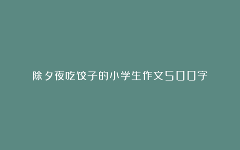 除夕夜吃饺子的小学生作文500字