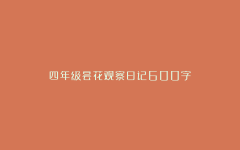 四年级昙花观察日记600字