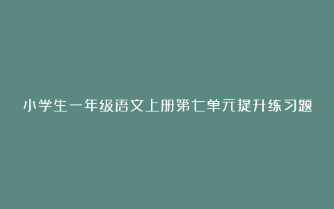 小学生一年级语文上册第七单元提升练习题及答案