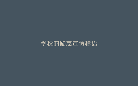 学校的励志宣传标语