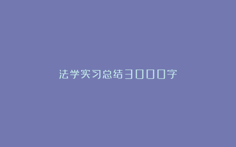 法学实习总结3000字