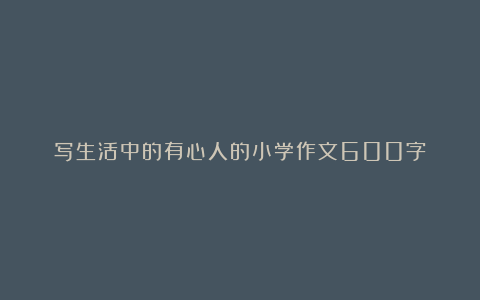 写生活中的有心人的小学作文600字