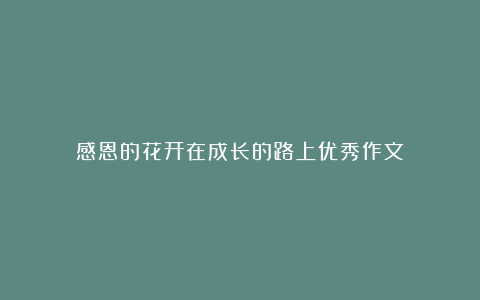 感恩的花开在成长的路上优秀作文