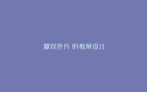 《掷双色片》的教案设计