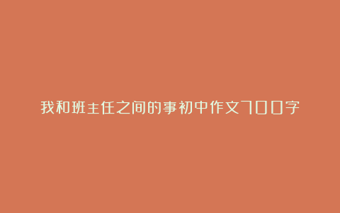 我和班主任之间的事初中作文700字