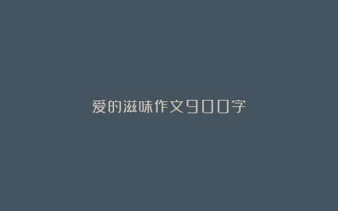 爱的滋味作文900字