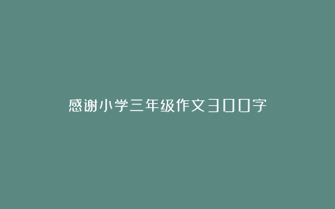 感谢小学三年级作文300字