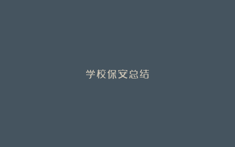 学校保安总结