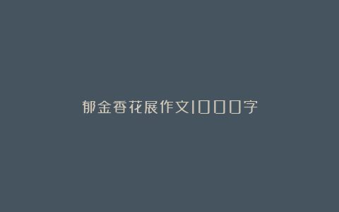 郁金香花展作文1000字