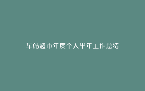 车站超市年度个人半年工作总结