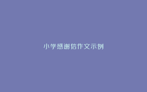 小学感谢信作文示例