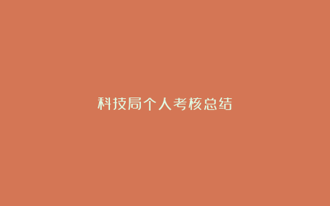 科技局个人考核总结