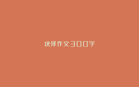 抉择作文300字