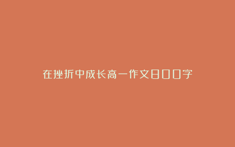 在挫折中成长高一作文800字