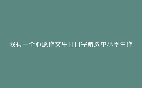 我有一个心愿作文400字精选中小学生作文