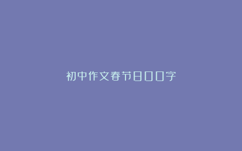 初中作文春节800字