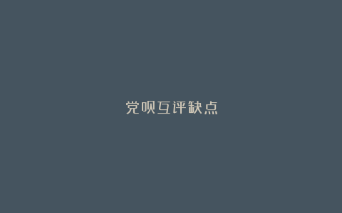 党员互评缺点