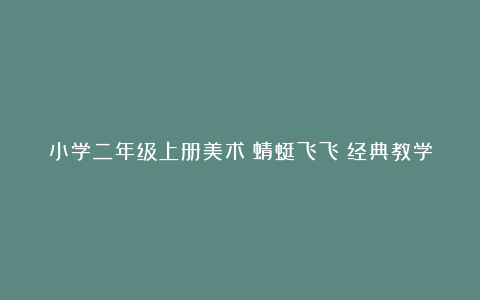 小学二年级上册美术《蜻蜓飞飞》经典教学设计