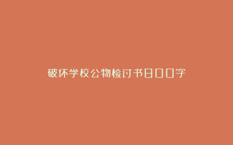 破坏学校公物检讨书800字