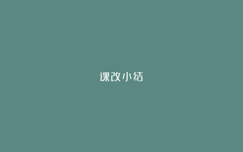 课改小结