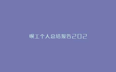 员工个人总结报告202