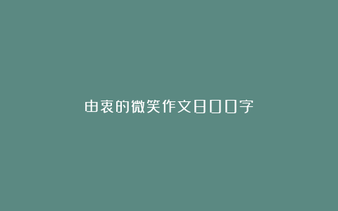 由衷的微笑作文800字