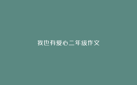 我也有爱心二年级作文