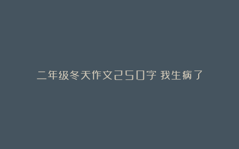 二年级冬天作文250字：我生病了