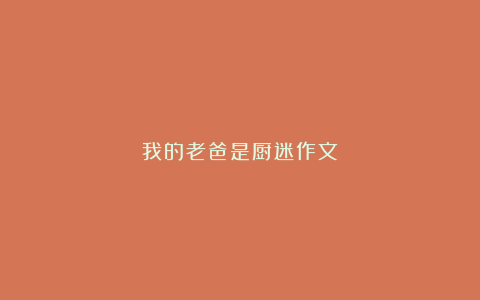 我的老爸是厨迷作文