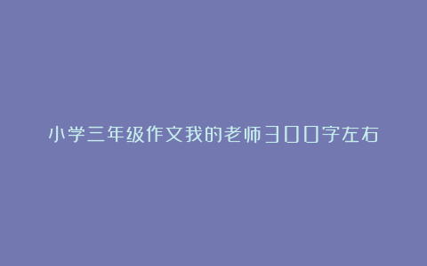 小学三年级作文我的老师300字左右