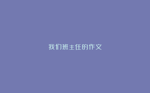 我们班主任的作文